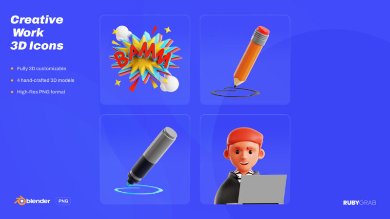 Creative Work 3D Icons