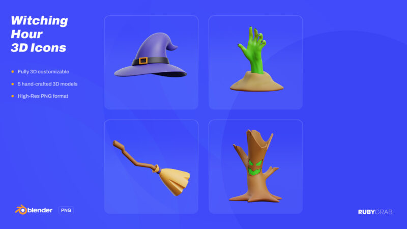 Witching Hour 3D Icons