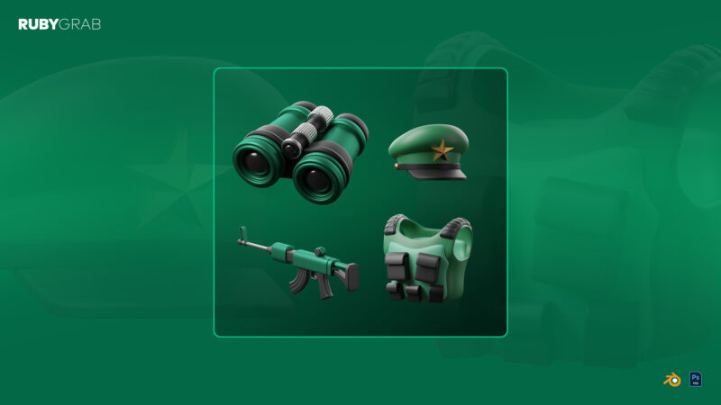 3D Military Icons
