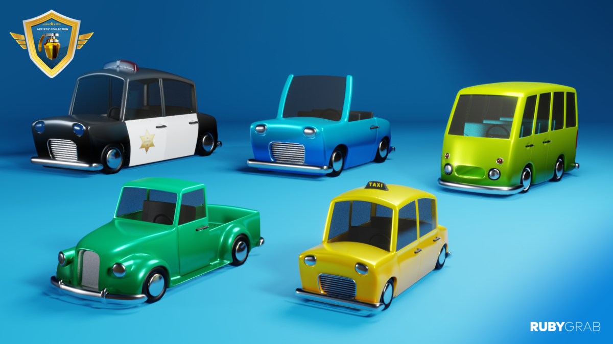 Stylized 3D Cartoon Cars