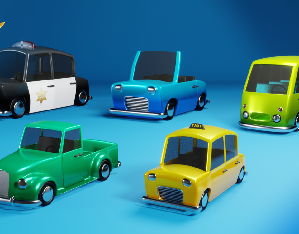 Stylized 3D Cartoon Cars
