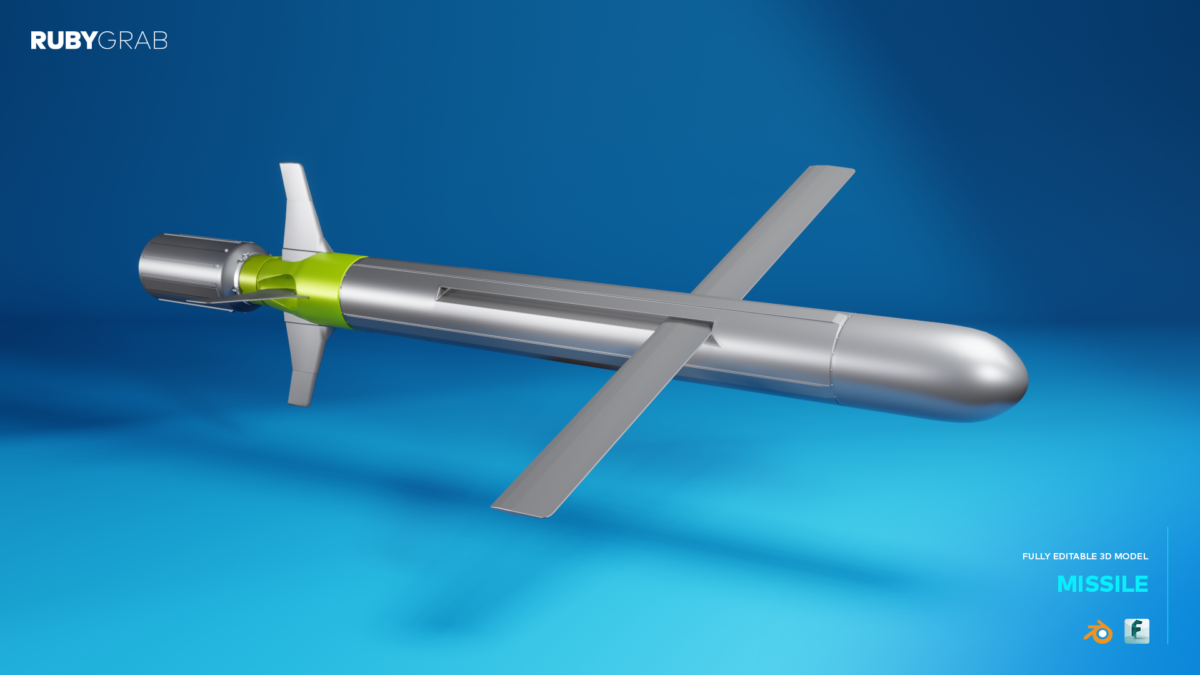 High-Detail Combat Missile 3D Model