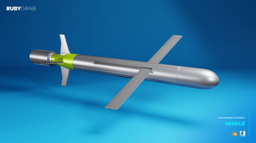 High-Detail Combat Missile 3D Model