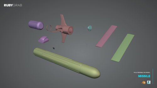 High-Detail Combat Missile 3D Model